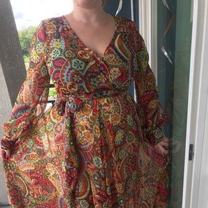 Colorful see through Maxi dress